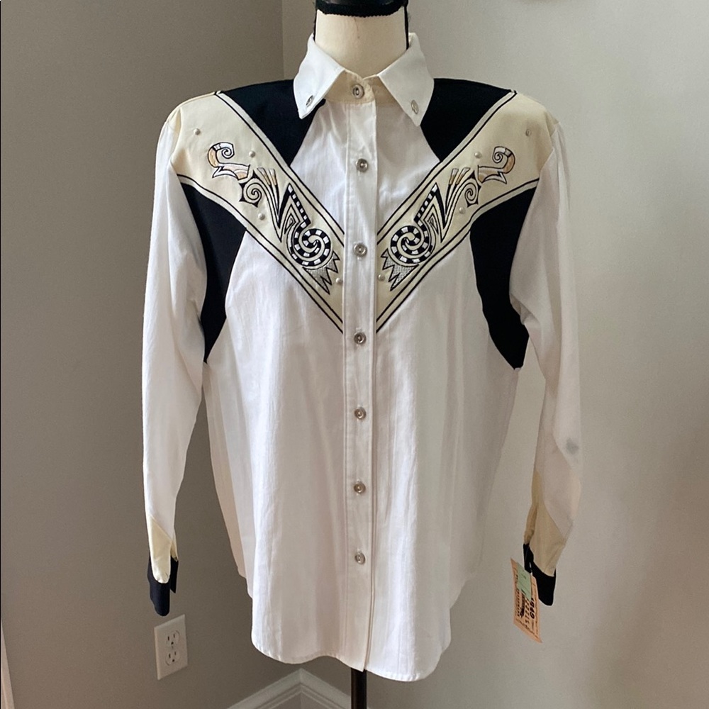 NWT 1849 Authentic Ranchwear show shirt small rodeo vintage cowgirl embroidered